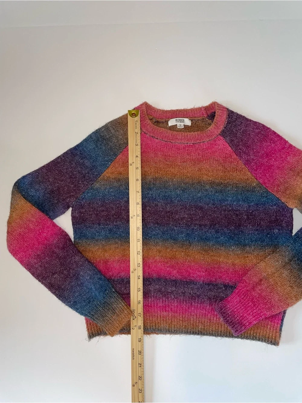 BB Dakota by Steve Madden Rainbow Ombre Striped Knit Sweater S